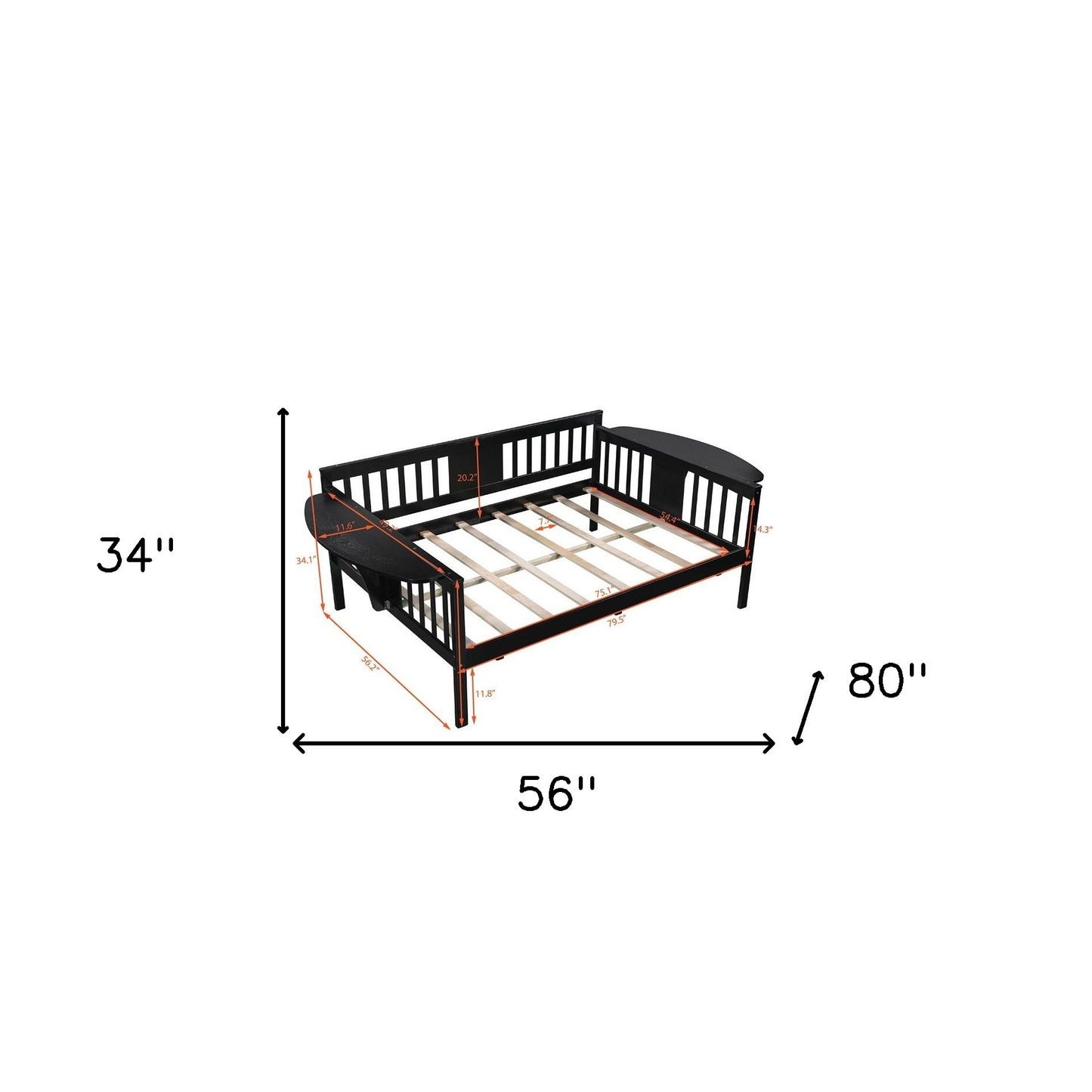 Espresso Wood Full Bed Frame