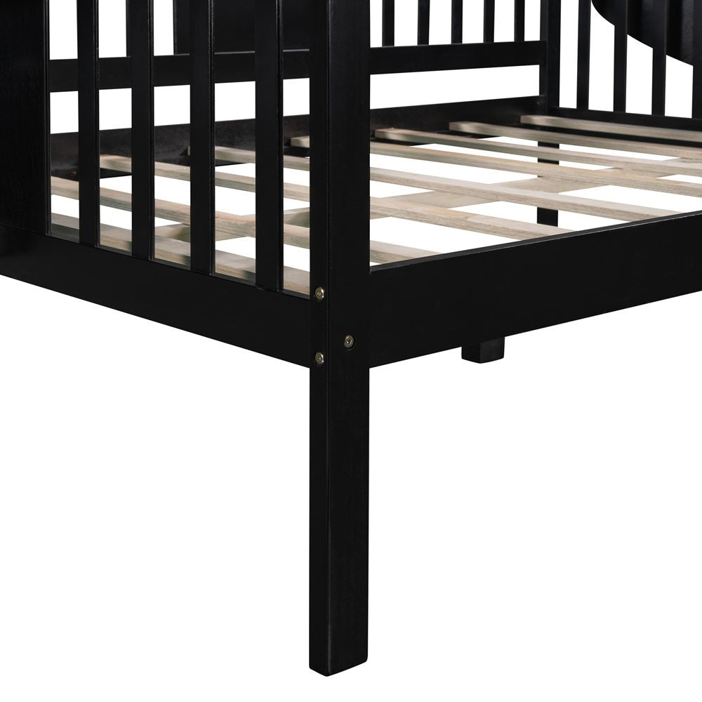 Espresso Wood Full Bed Frame