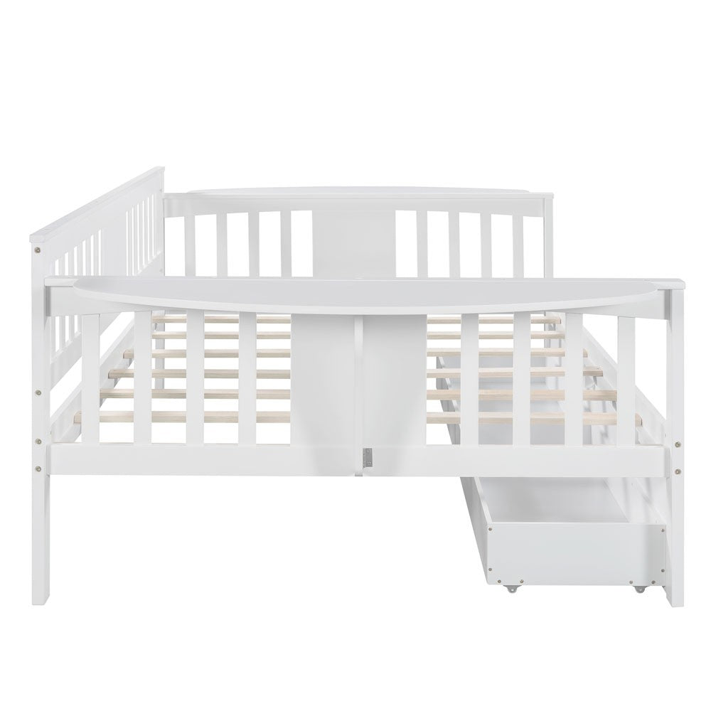White Wood Full Bed Frame