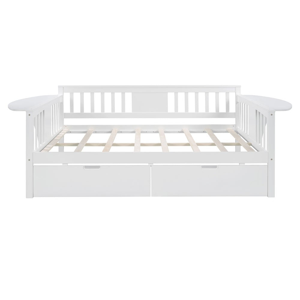 White Wood Full Bed Frame