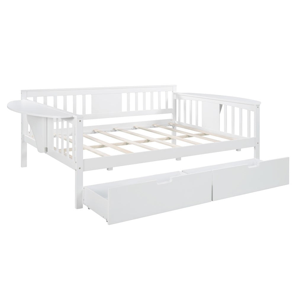White Wood Full Bed Frame