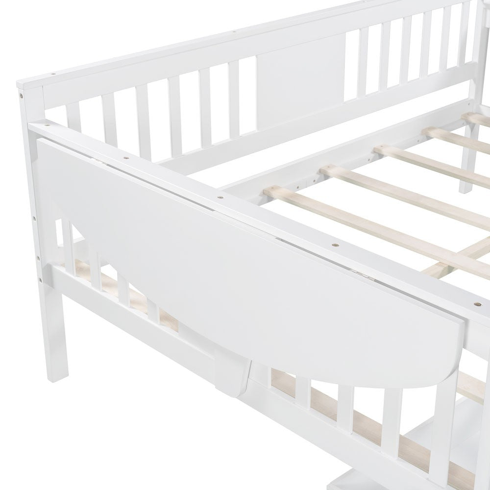 White Wood Full Bed Frame