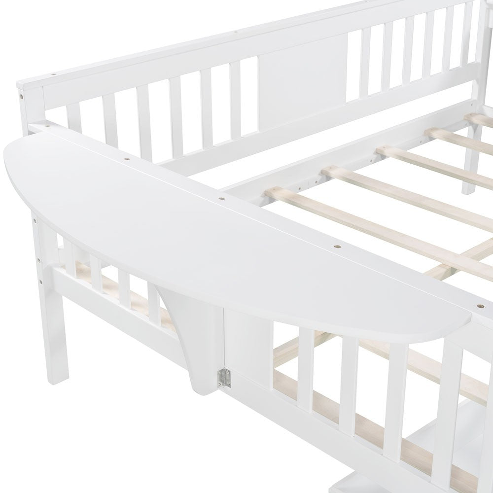White Wood Full Bed Frame