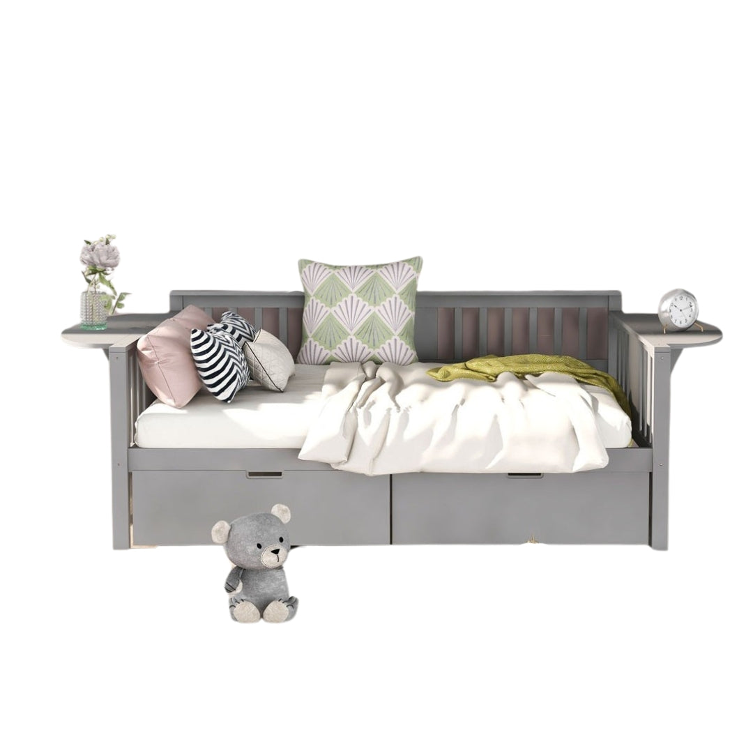 Gray Wood Full Bed Frame