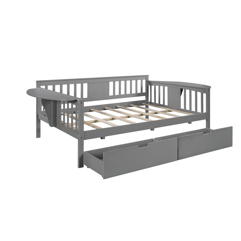 Gray Wood Full Bed Frame