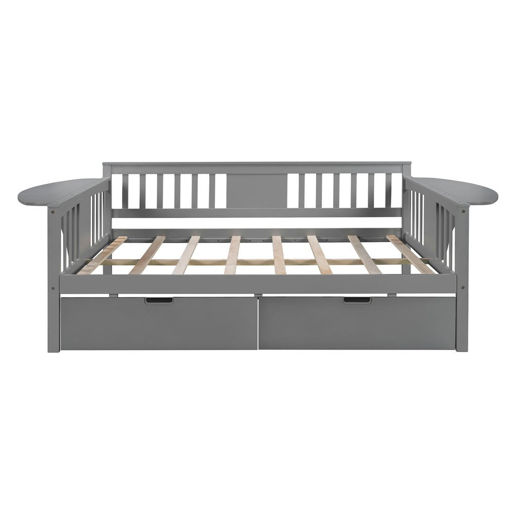 Gray Wood Full Bed Frame