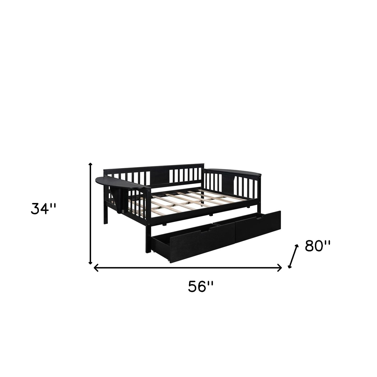 Espresso Wood Full Bed Frame