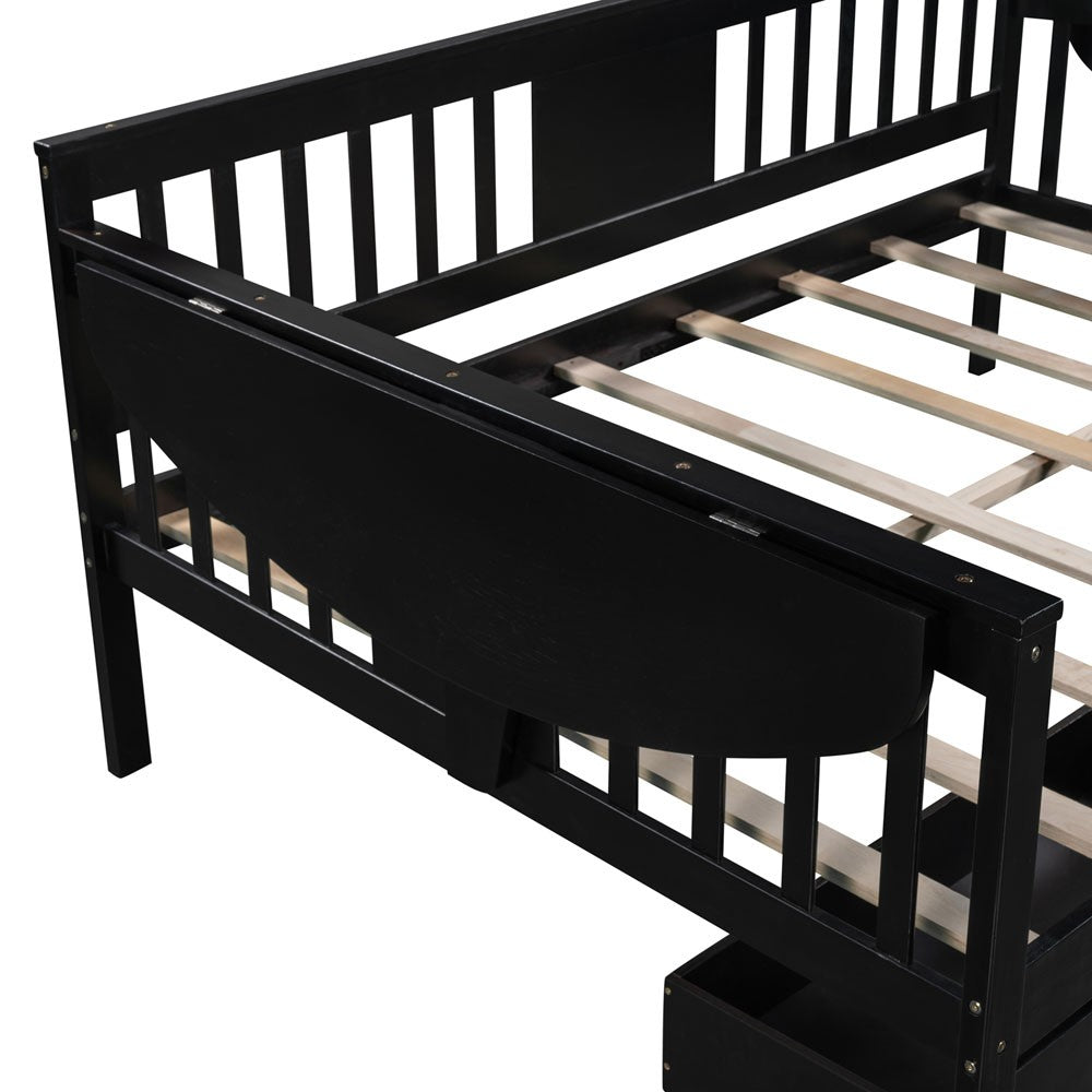 Espresso Wood Full Bed Frame
