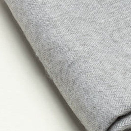60" X 50" Light Gray Herringbone Plush Throw Blanket