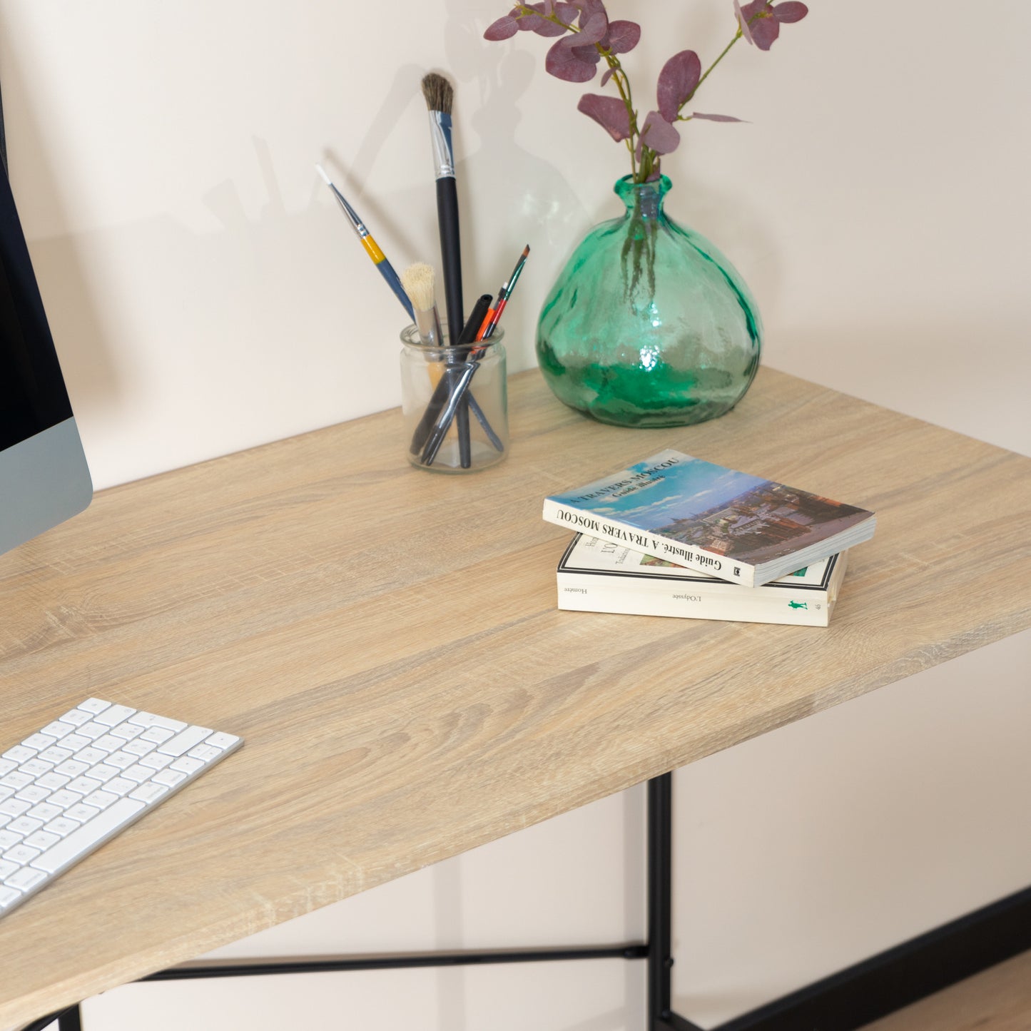 48" Brown and Black Wood Computer Desk