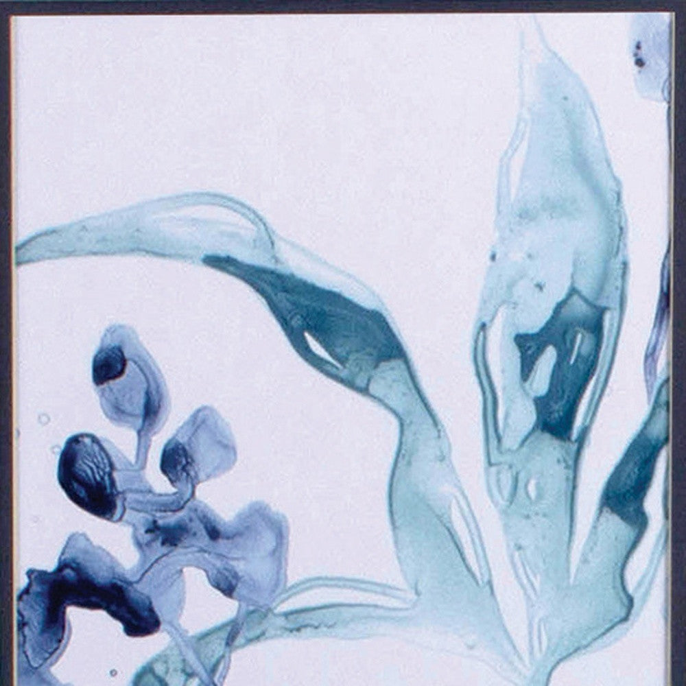Set of Two Blue Flower Framed Art