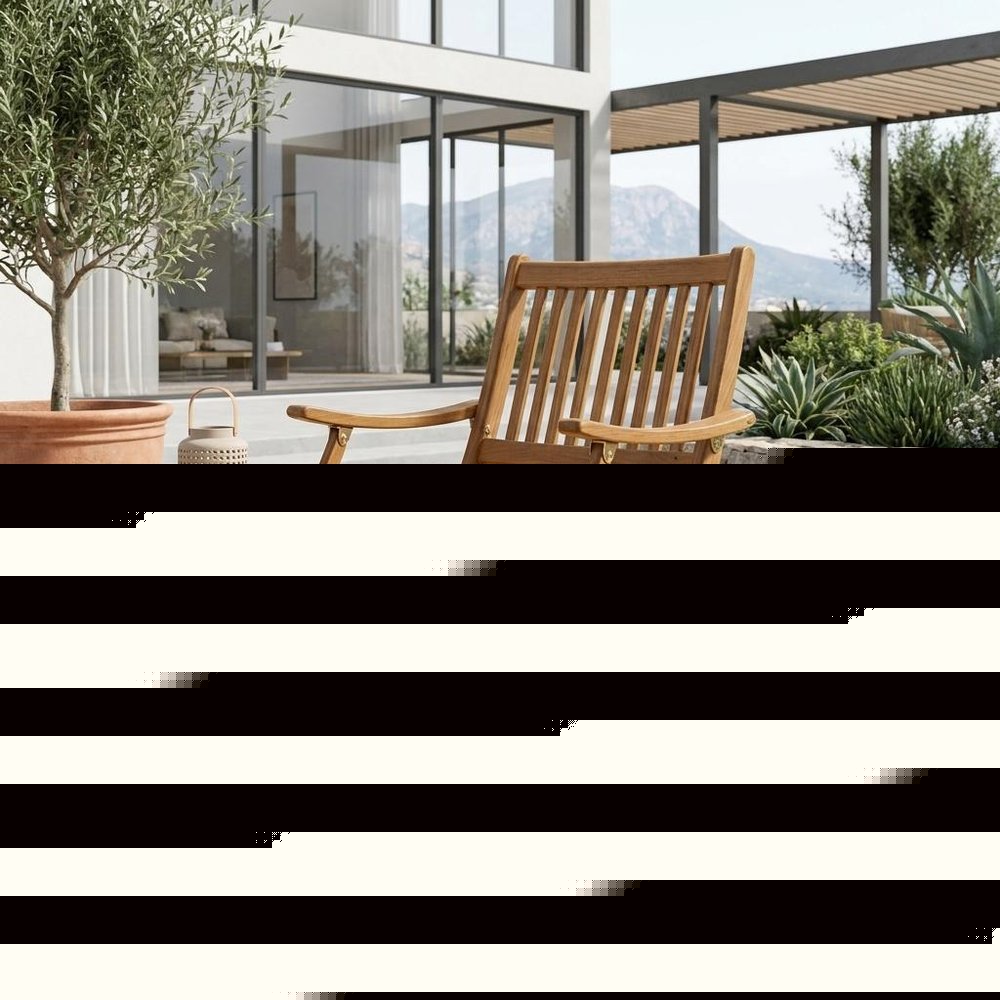 24" Brown Solid Wood Indoor Outdoor Deck Chair