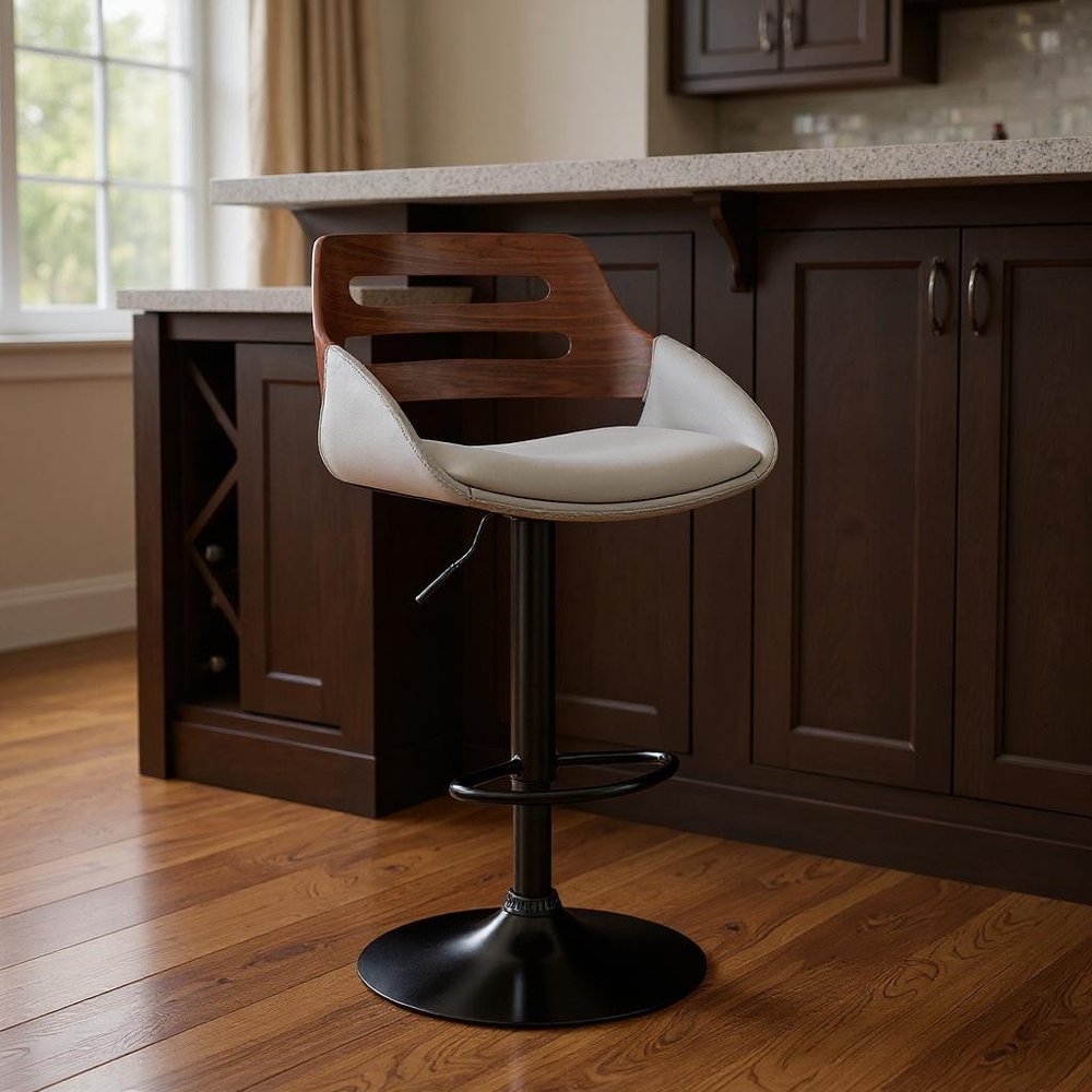 25" Gray And Black Iron Swivel Low Back Adjustable Height Bar Chair