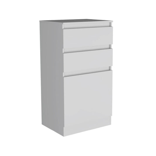 23" White Wood Two Drawer Dresser