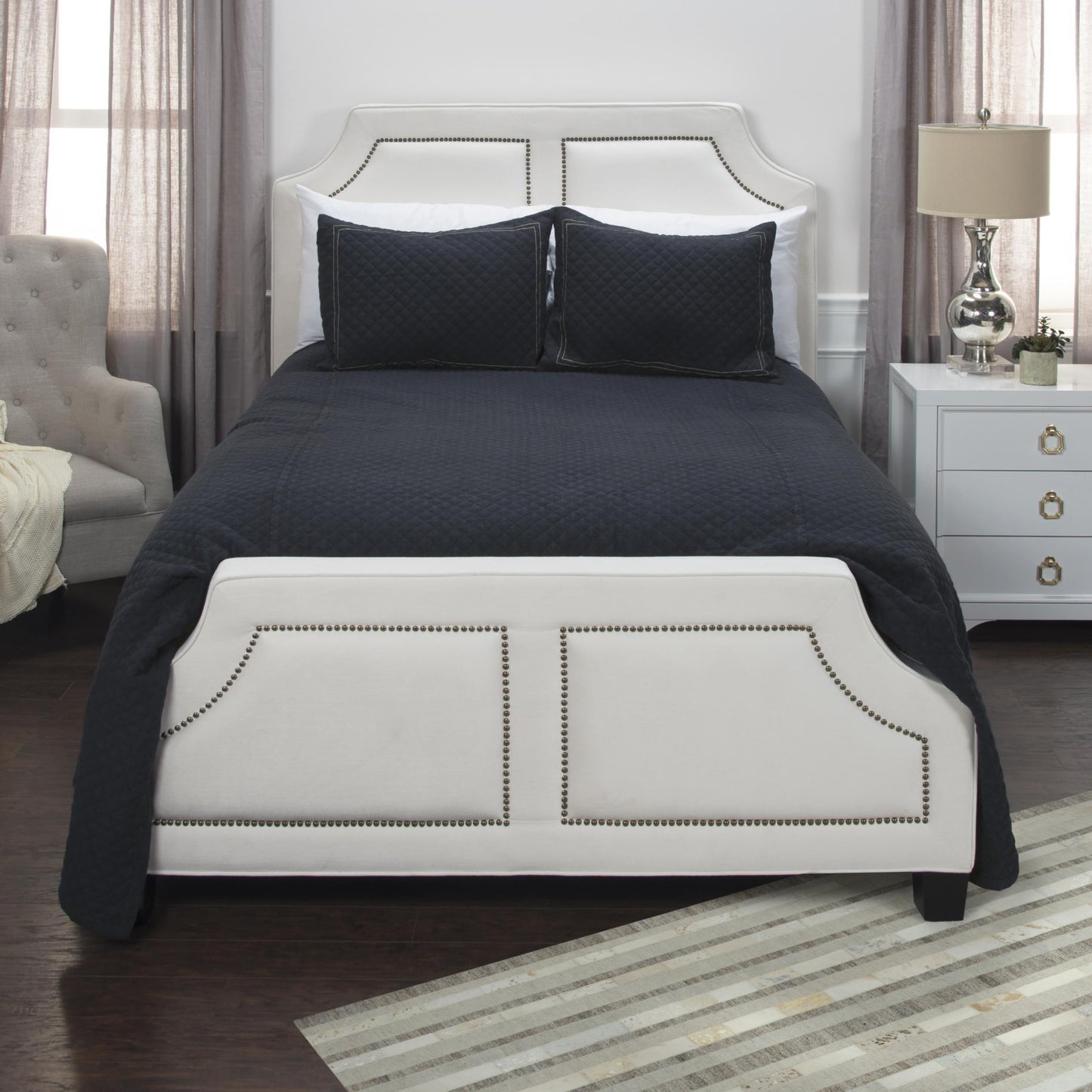 Indigo Checkered King Quilt