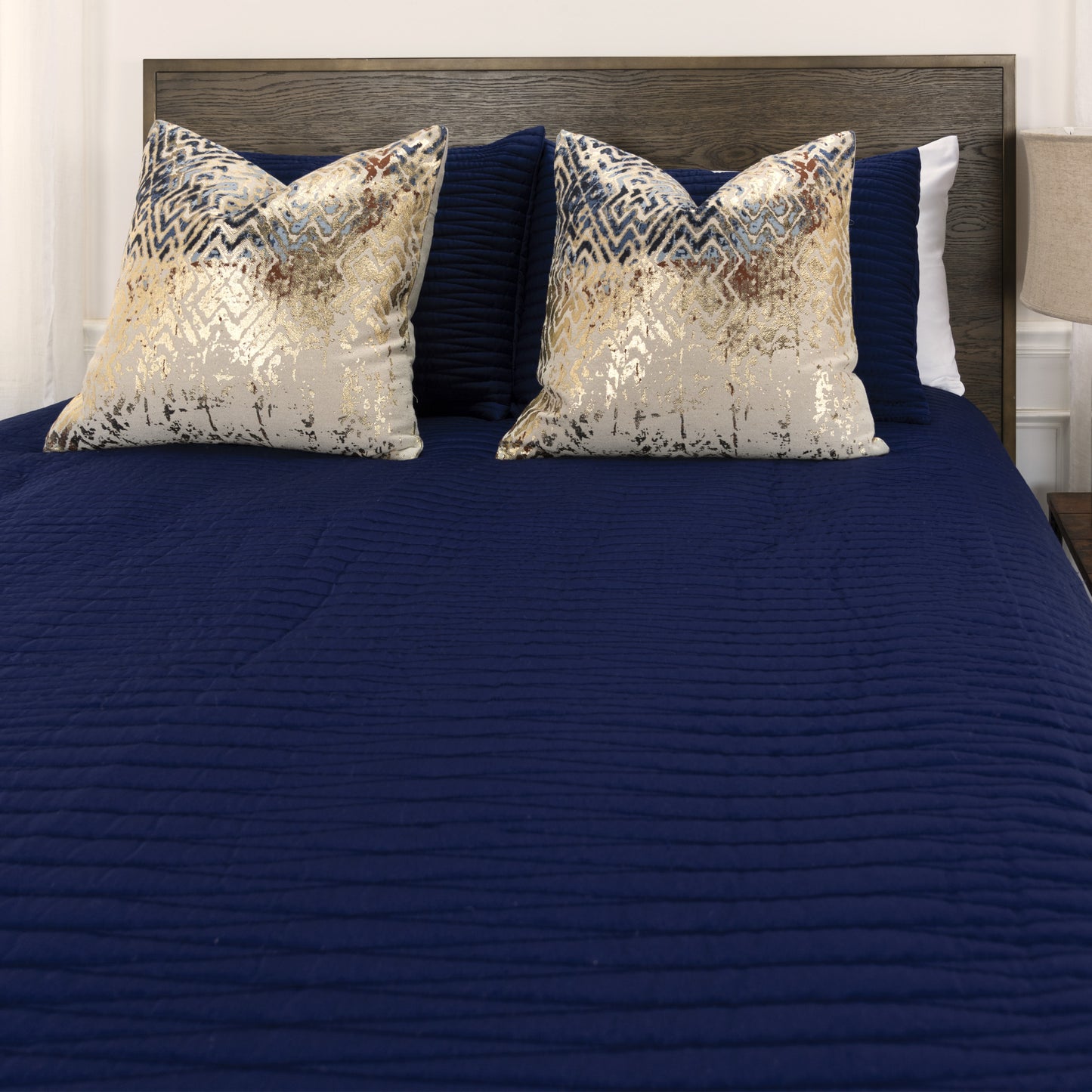 Indigo Geometric Queen Quilt