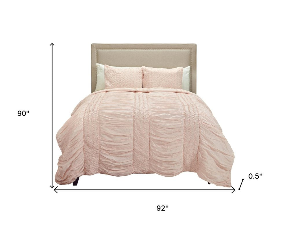 Pink Geometric Queen Quilt