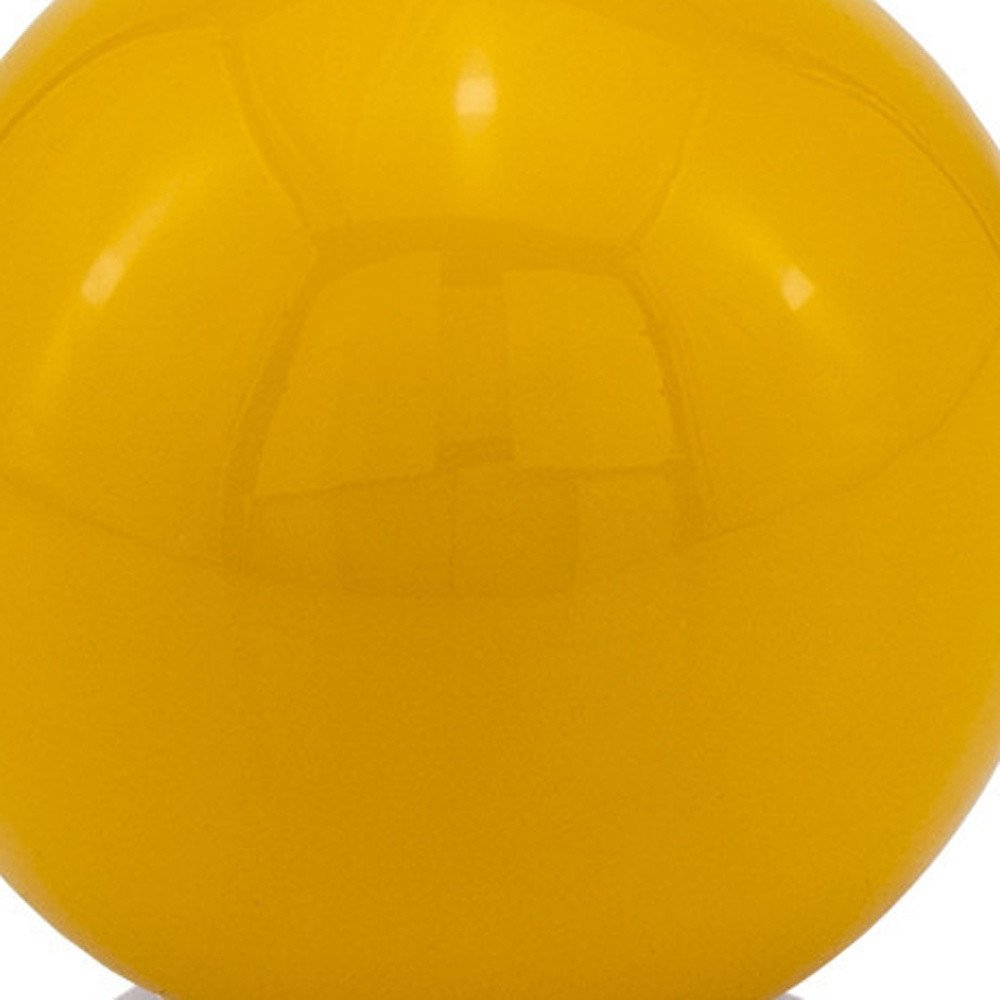 3" Yellow Aluminum Decorative Orb Tabletop Sculpture