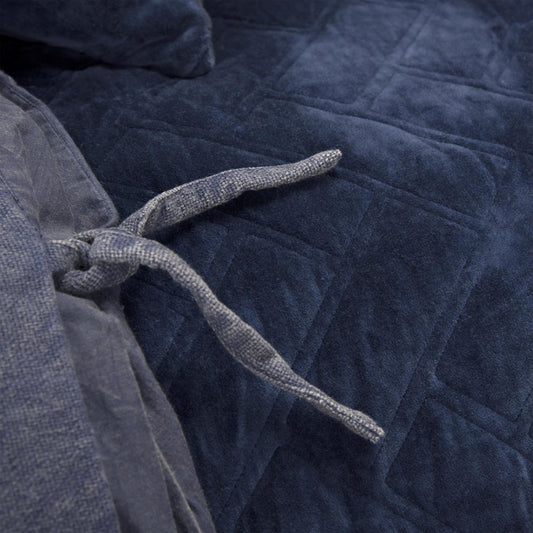 Indigo Geometric Queen Quilt