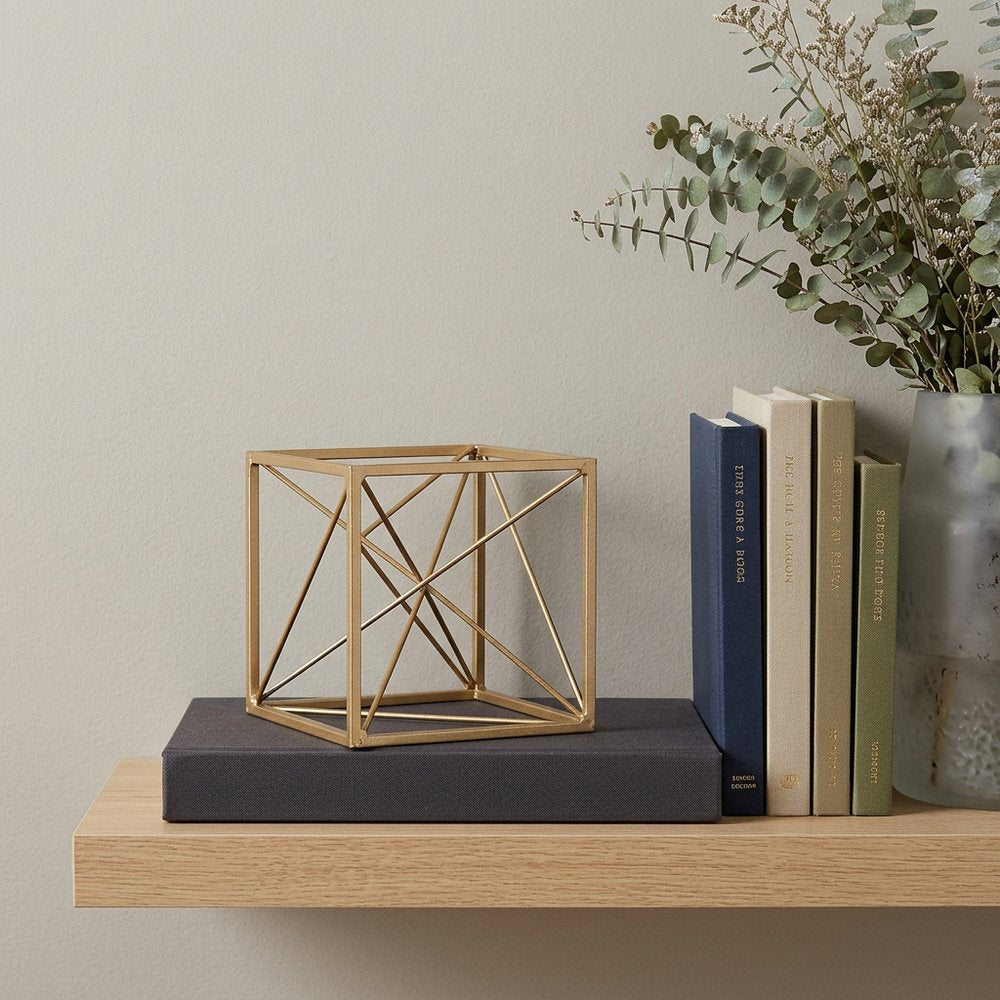 6" Gold Metal Hand Painted Tabletop Sculpture