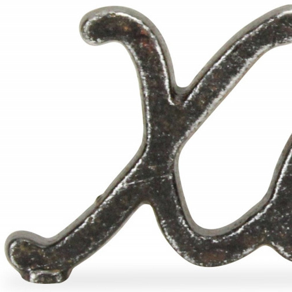 3" Black Cast Iron Hand Painted XOXO Sentiment Tabletop Sculpture