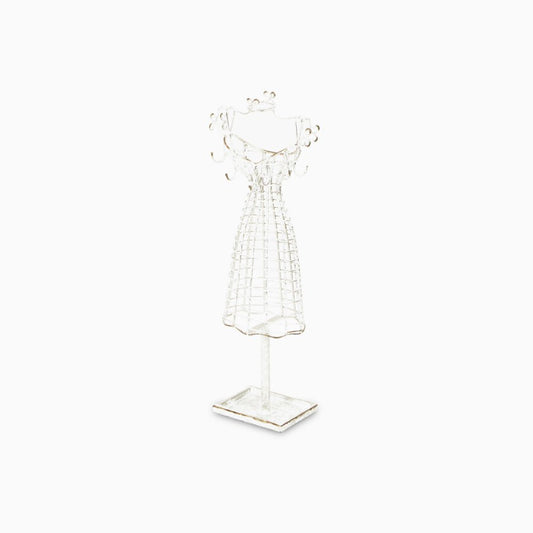 17" Silver Metal Dress Form Sculpture and Jewelry Holder