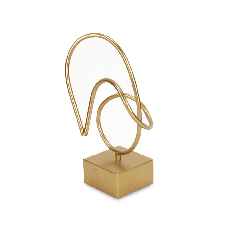 12" Gold Metal Hand Painted Tabletop Sculpture
