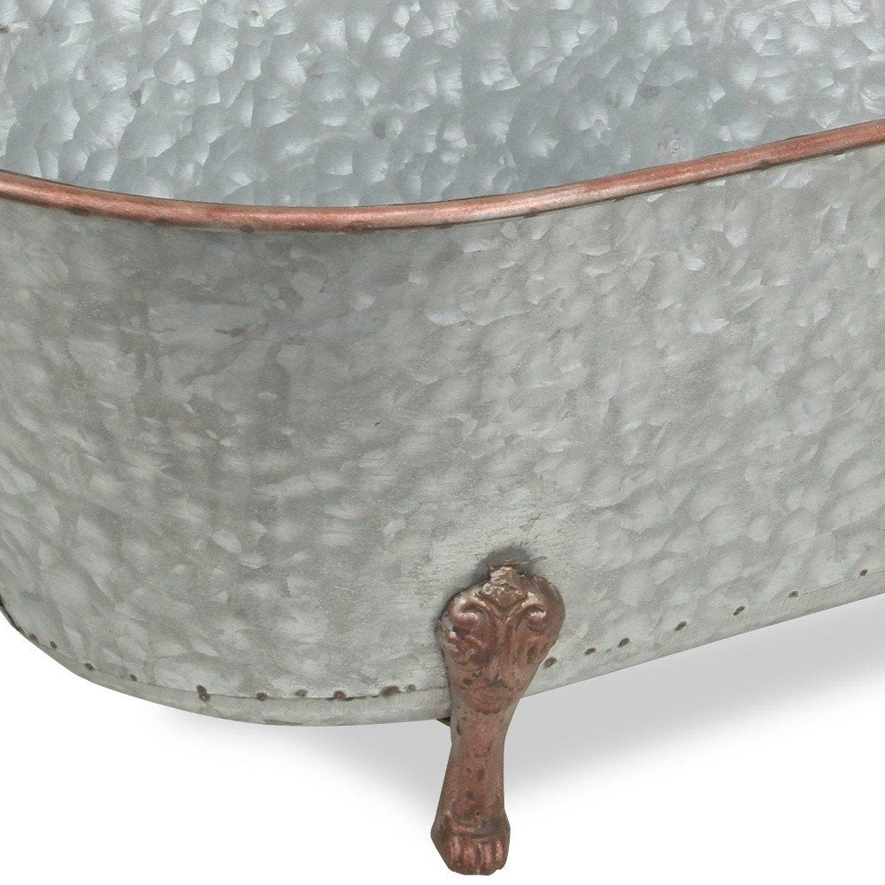 11" Gray Galvanized Metal Hand Painted Tabletop Sculpture