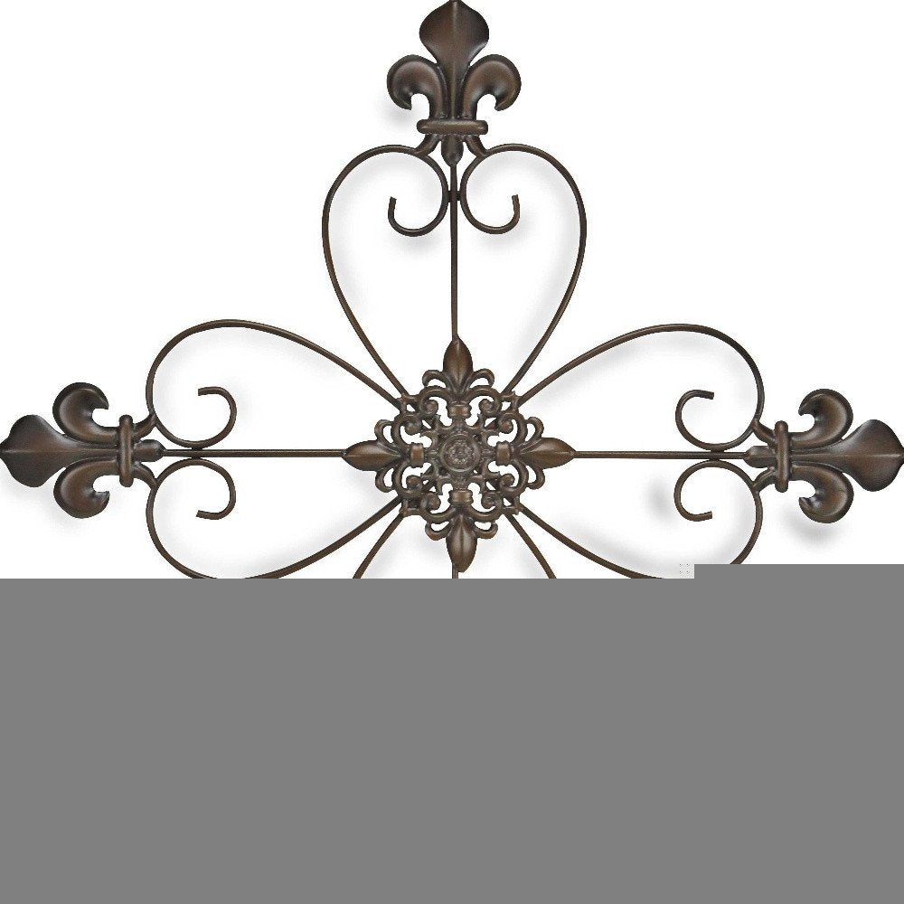 29" X 22" Bronze Metal Hanging Wall Cross Dimensional Sculpture