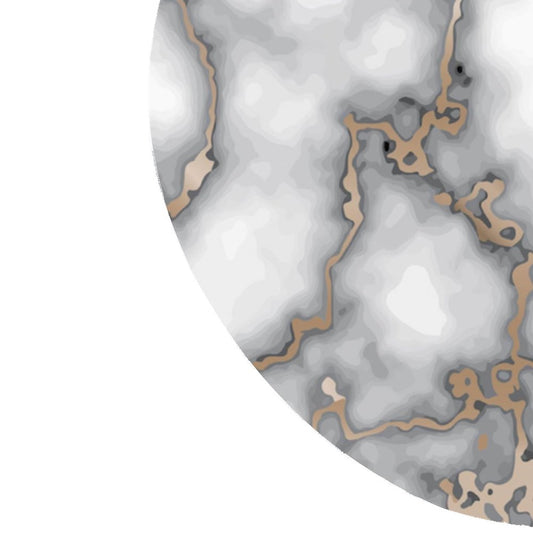 15" Set of Two Gold And Gray Abstract Round Placemats
