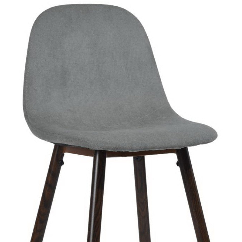 Set of Two 26" Gray And Gold Steel Counter Height Bar Chairs