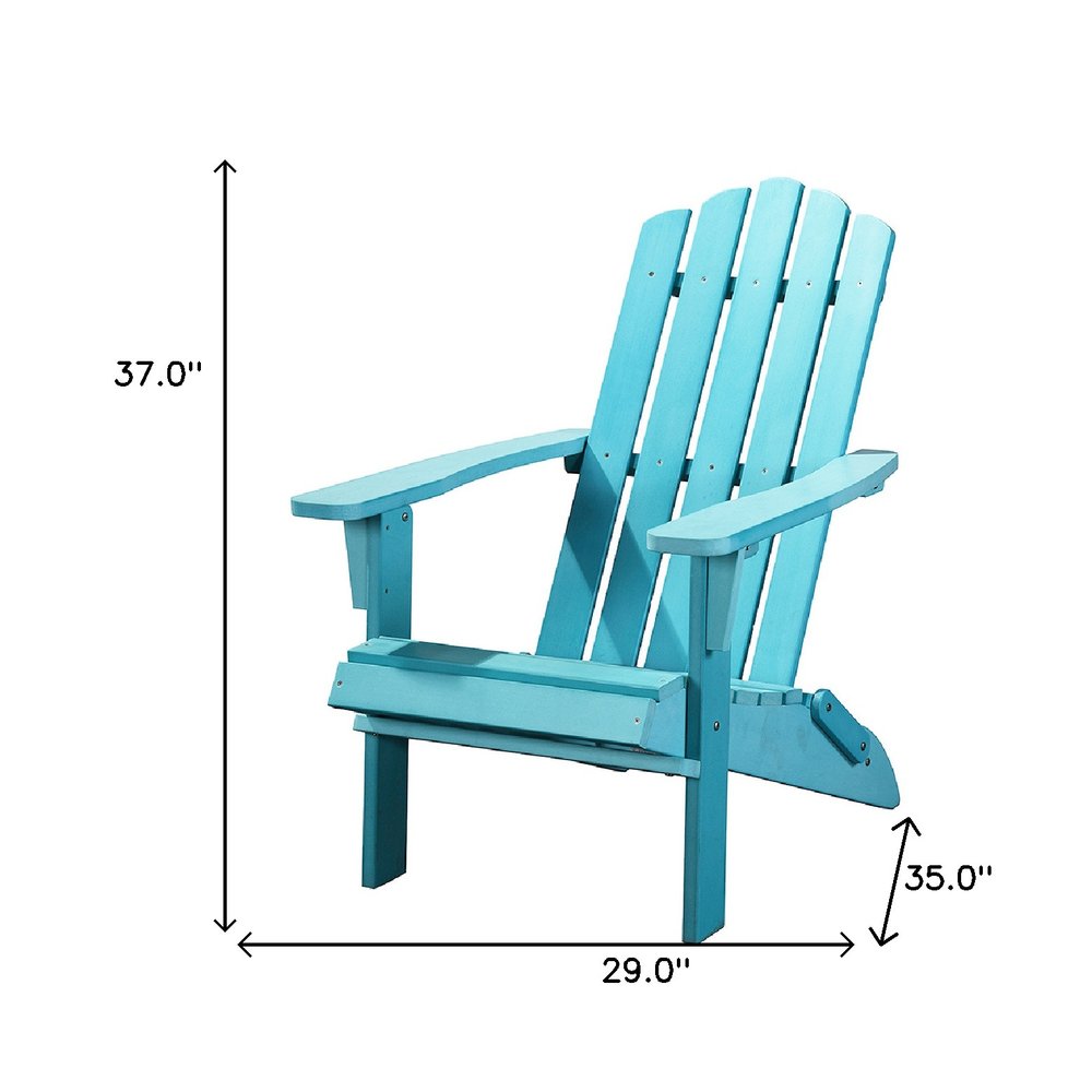 29" Blue Heavy Duty Plastic Indoor Outdoor Adirondack Chair