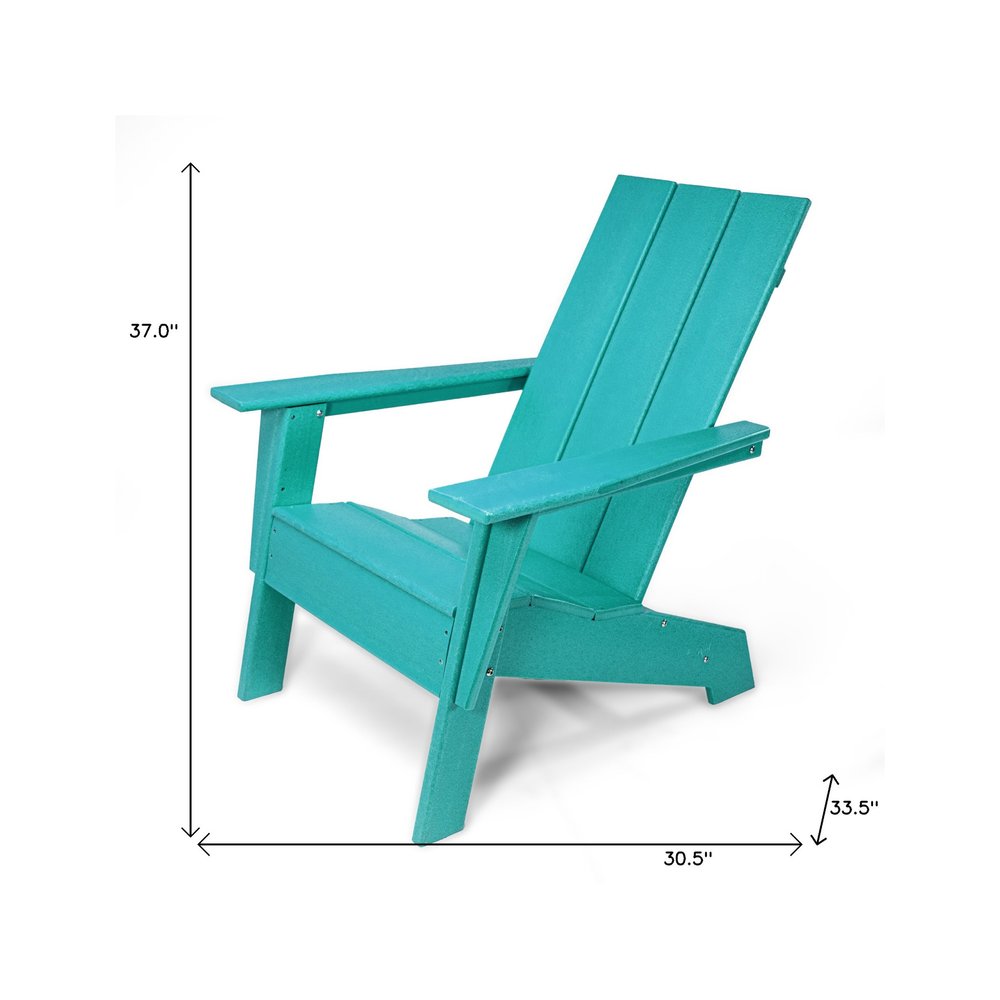 31" Blue Heavy Duty Plastic Indoor Outdoor Adirondack Chair