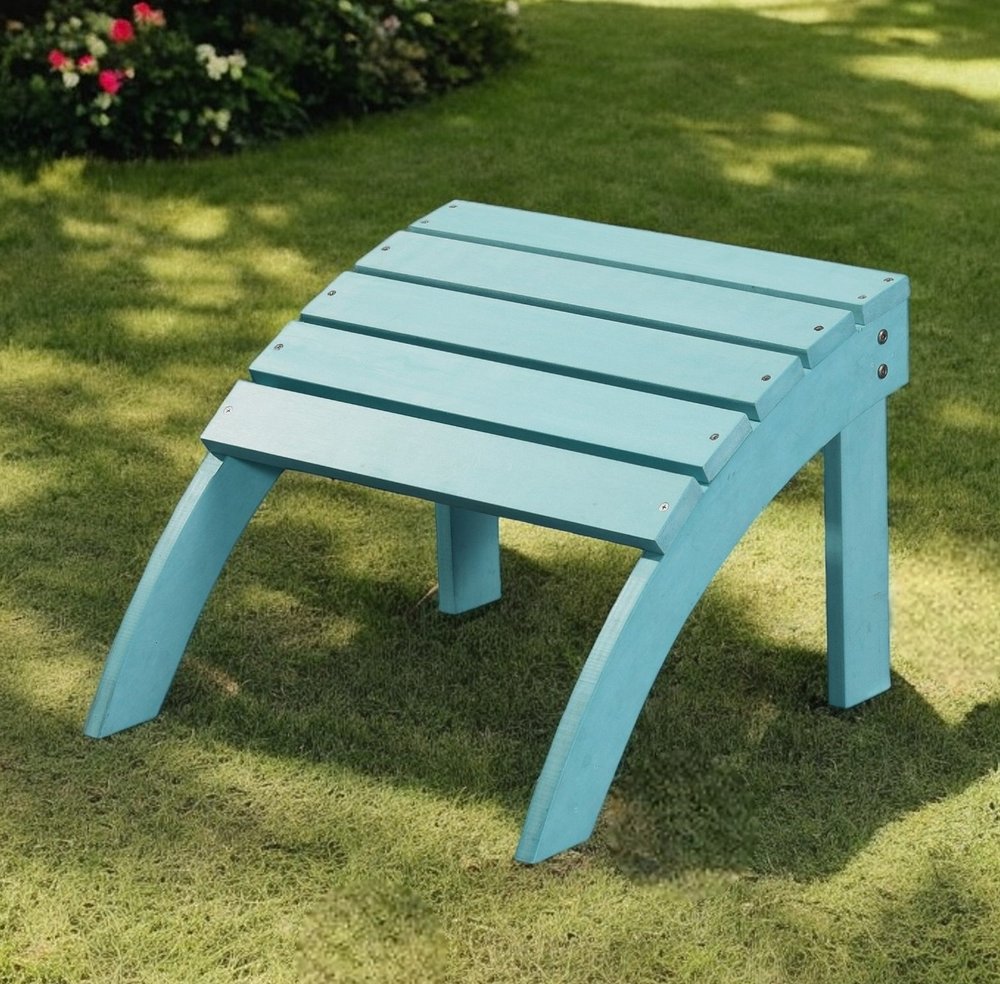 19" Plastic Light Blue Specialty Outdoor Footstool Ottoman