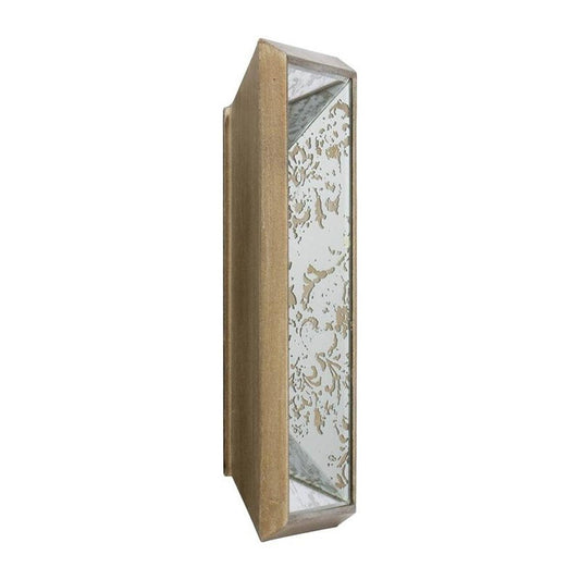 12" Silver Metal Framed Antiqued Glass Accent Mirror