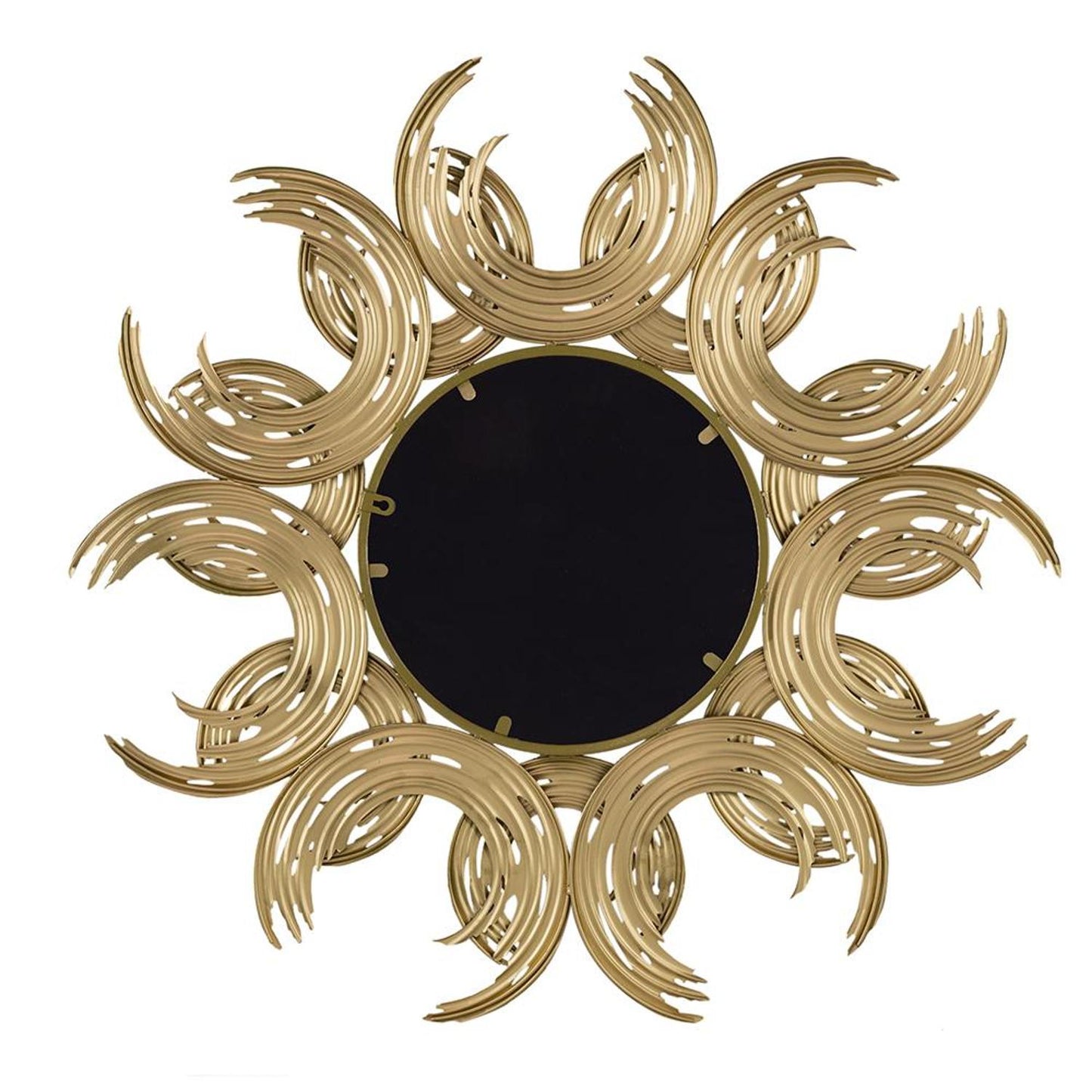 37" Gold Abstract Sunburst Iron Framed Accent Mirror