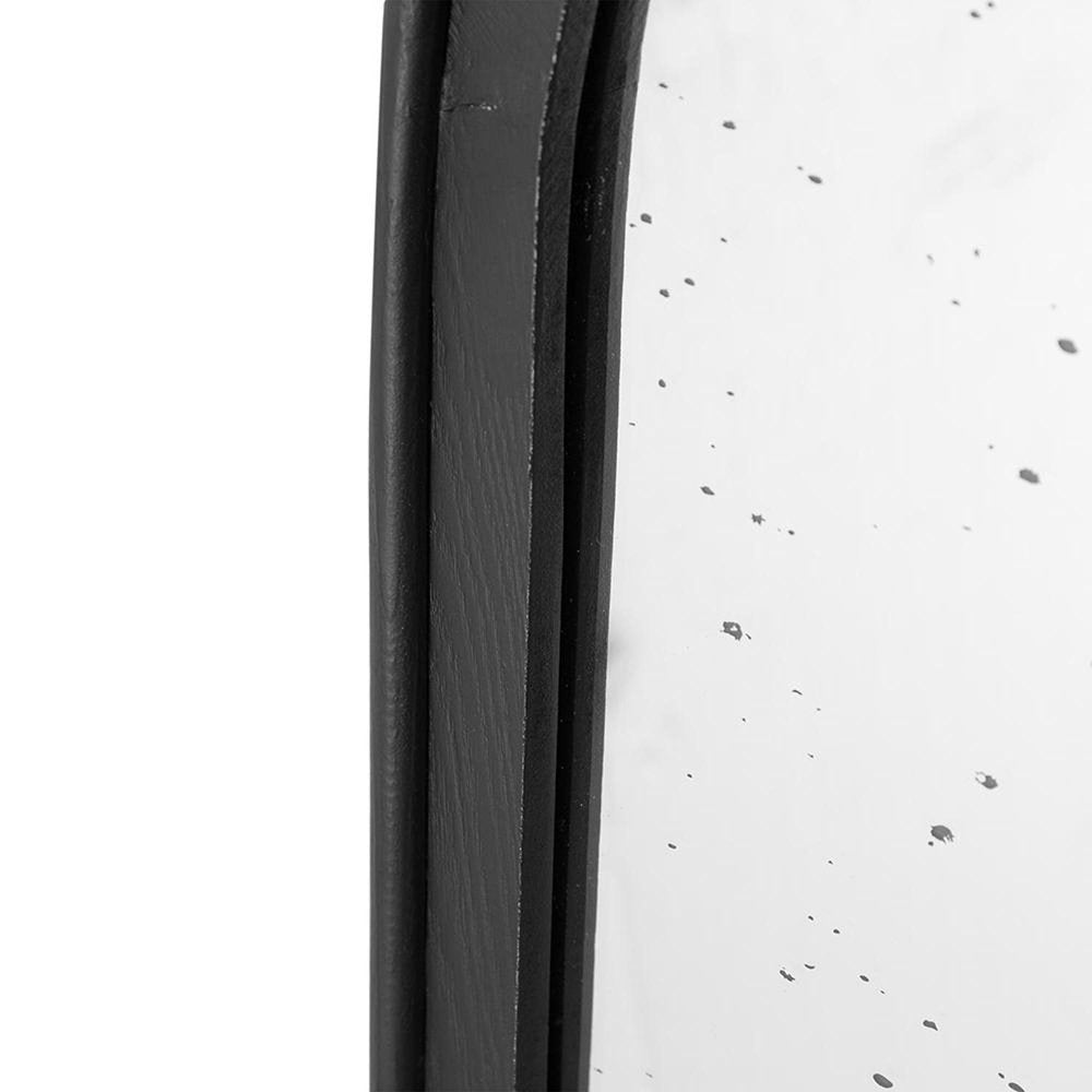 42" Black Crowned Top Antiqued Glass Arch Framed Accent Mirror