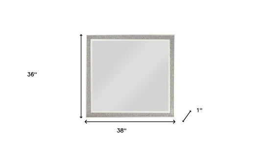 36" Square Wood Framed Mounted Dresser Mirror