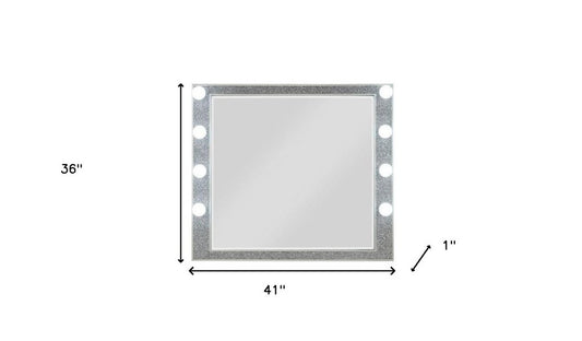 36" Square Wood Framed Mounted Dresser Mirror
