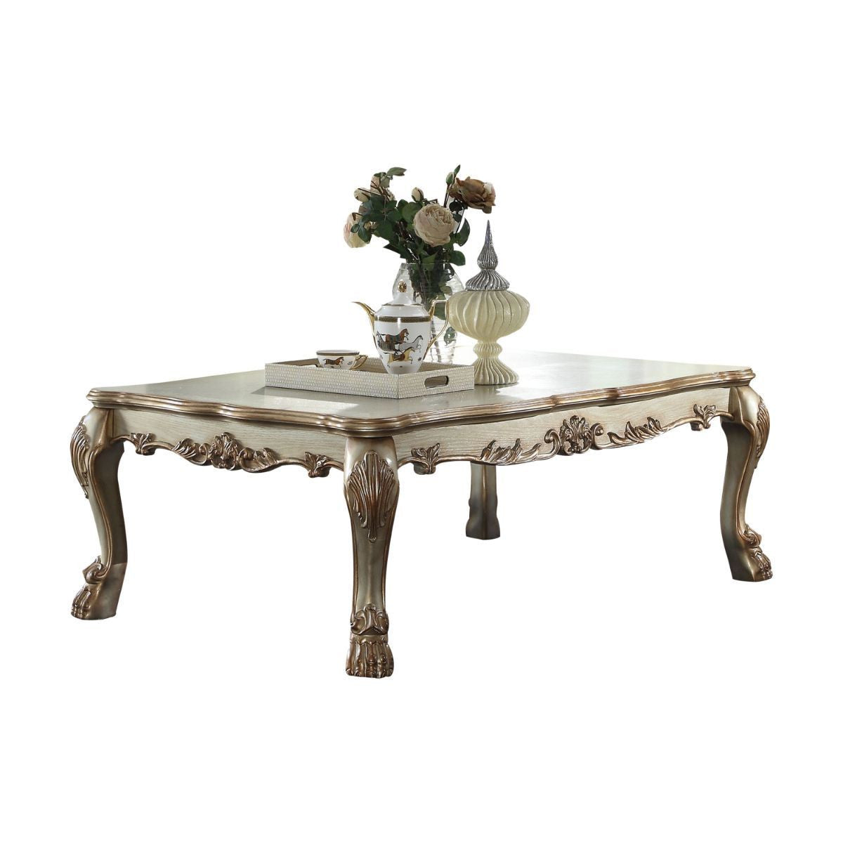 54" Bone Wood Coffee Table