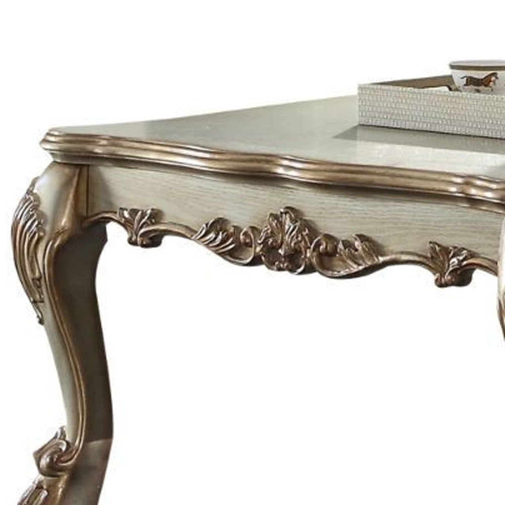 54" Bone Wood Coffee Table