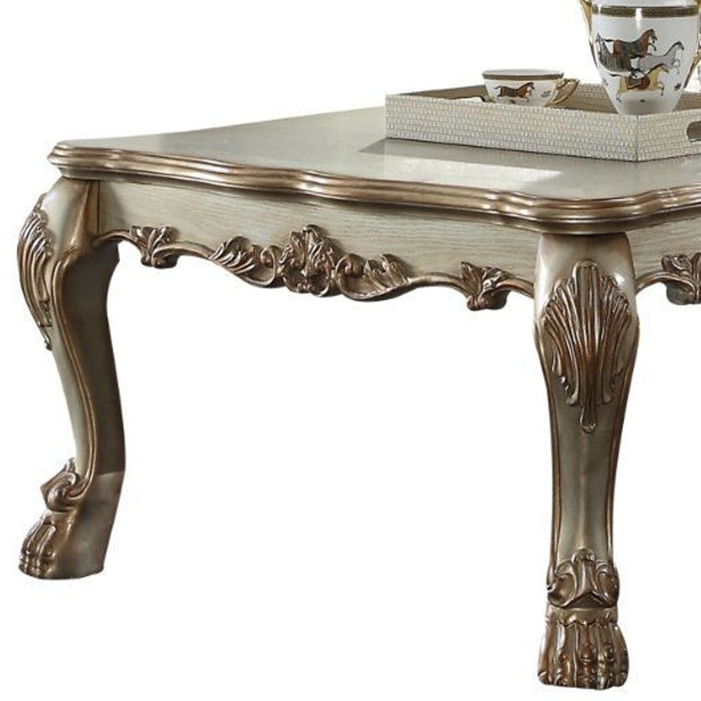 54" Bone Wood Coffee Table