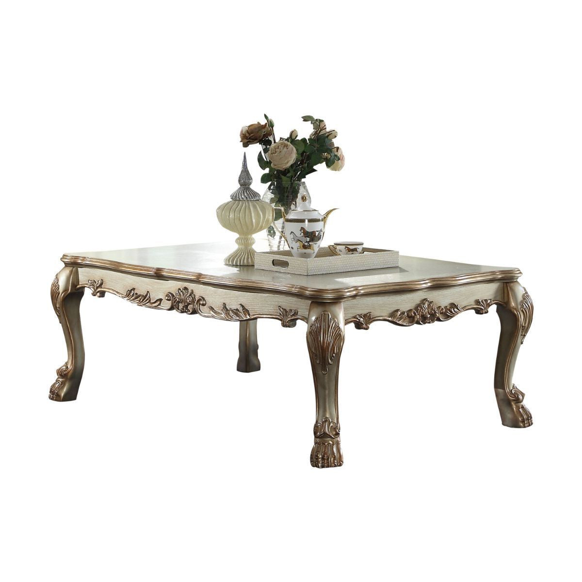 54" Bone Wood Coffee Table