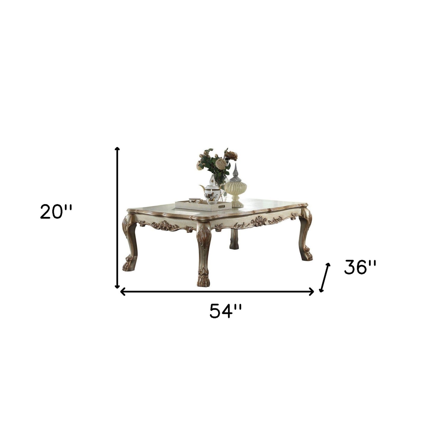 54" Bone Wood Coffee Table