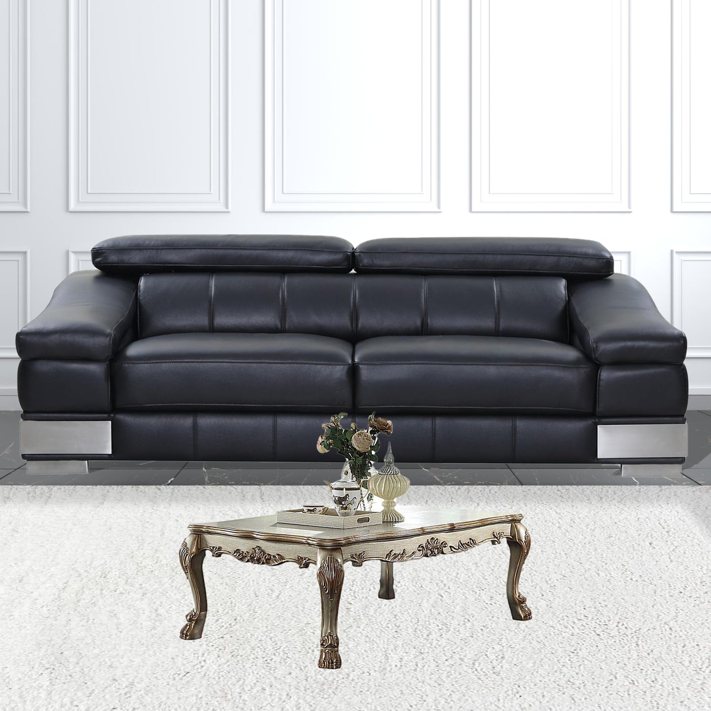 54" Bone Wood Coffee Table