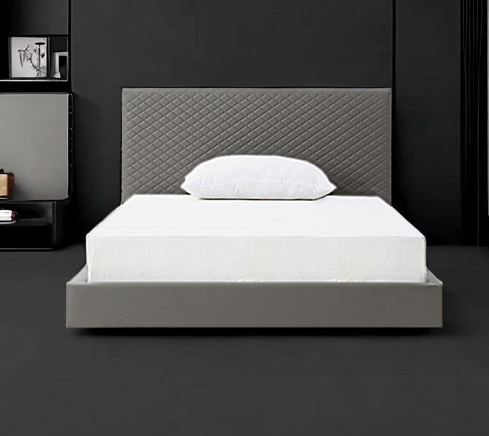 Dark Gray Faux Leather Full Bed Frame