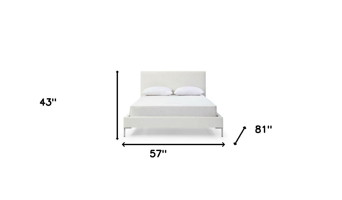 White Faux Leather Full Bed Frame