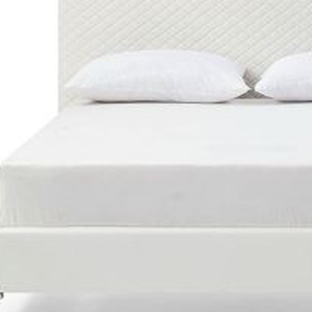 White Faux Leather Full Bed Frame