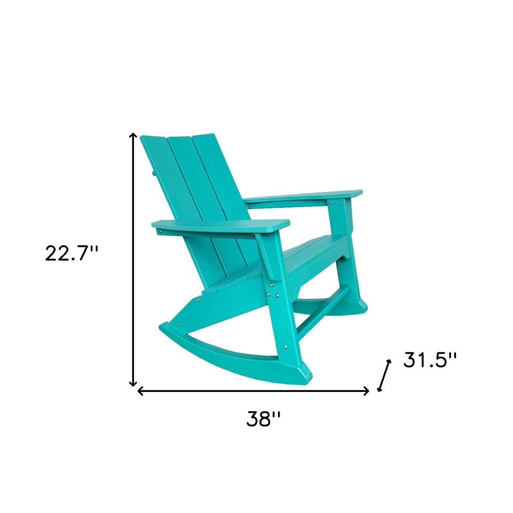 38" Blue Heavy Duty Plastic Indoor Outdoor Rocking Chair