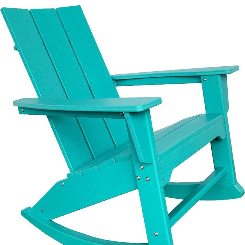 38" Blue Heavy Duty Plastic Indoor Outdoor Rocking Chair